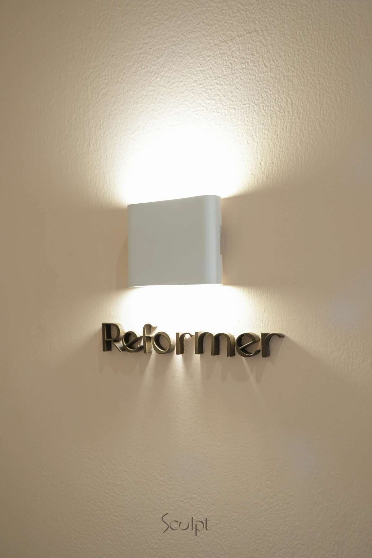 The Reformer room sign at Sculpt